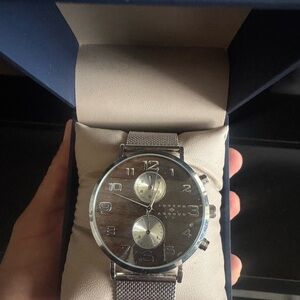 Silver and Black Men's Watch